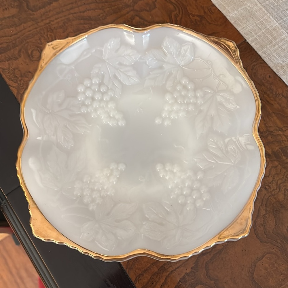 Vintage Milk Glass plate